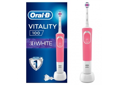 Oral-B D100 Elektrik Diş Fırçası 3D White, Çəhrayı