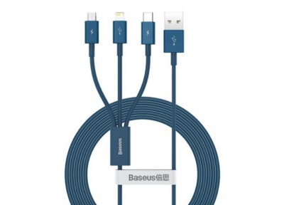 Baseus USB↔M+IP+C Kabel 1.5M SUPERIOR Blue