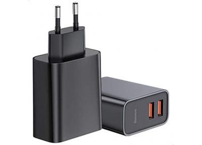 Charger 2 USB-C 30W Baseus QC3.0 Speed Dual Black