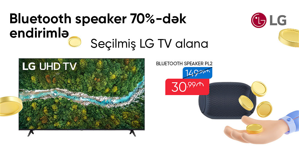 LG TV ALANA BLUETOOTH SPEAKER 70%-DƏK ENDİRİMLƏ! 