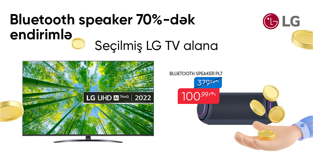 LG TV ALANA BLUETOOTH SPEAKER 70%-DƏK ENDİRİMLƏ!