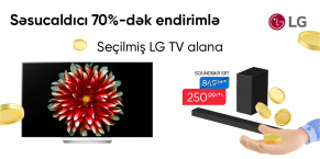 LG TV ALANA SƏSUCALDICI 70%-DƏK ENDİRİMLƏ!